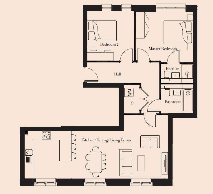 2 bedroom flat to rent - floorplan