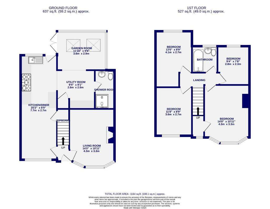 4 bedroom semi-detached house for sale - floorplan