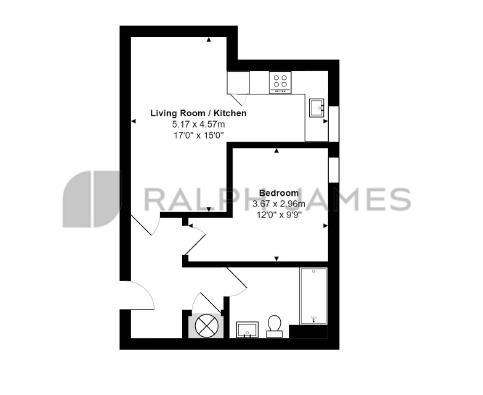 1 bedroom flat to rent - floorplan