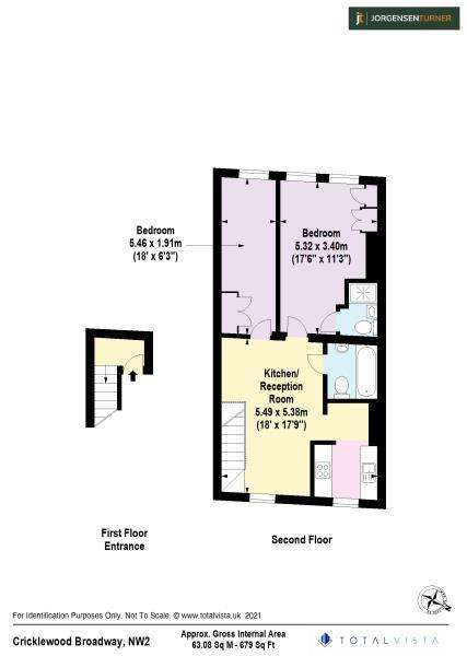 2 bedroom flat to rent - floorplan