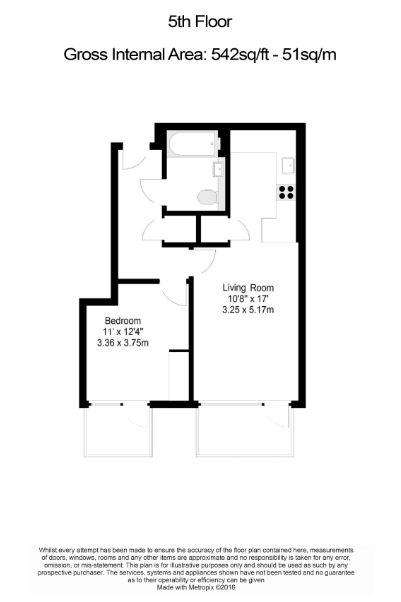 1 bedroom flat to rent - floorplan