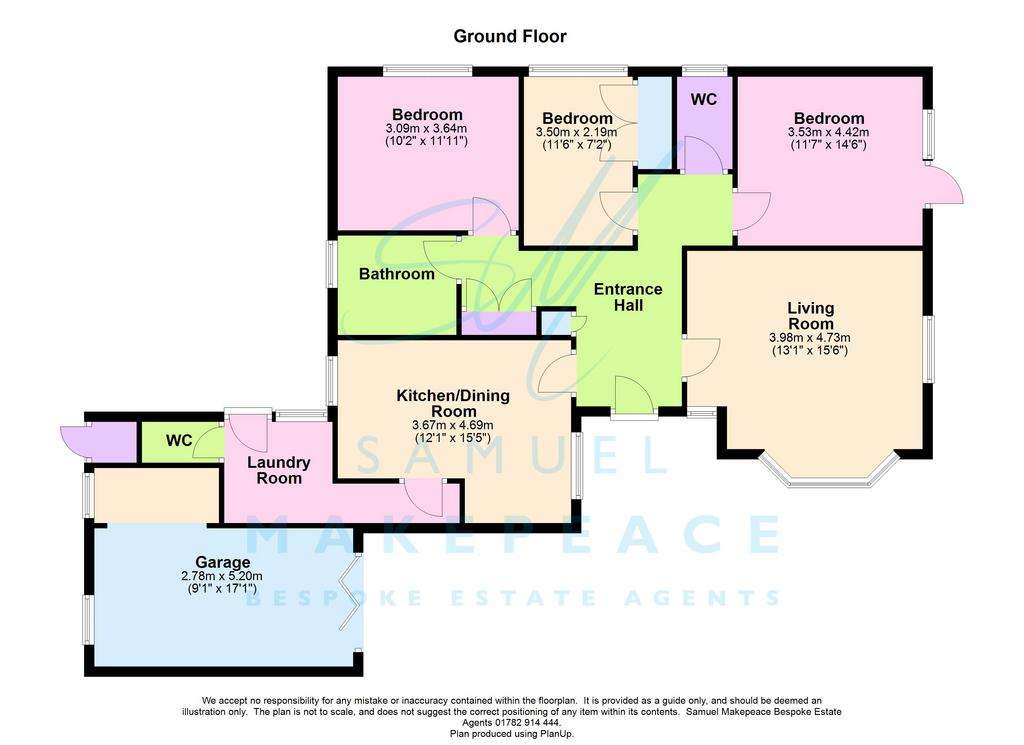 3 bedroom detached bungalow for sale - floorplan