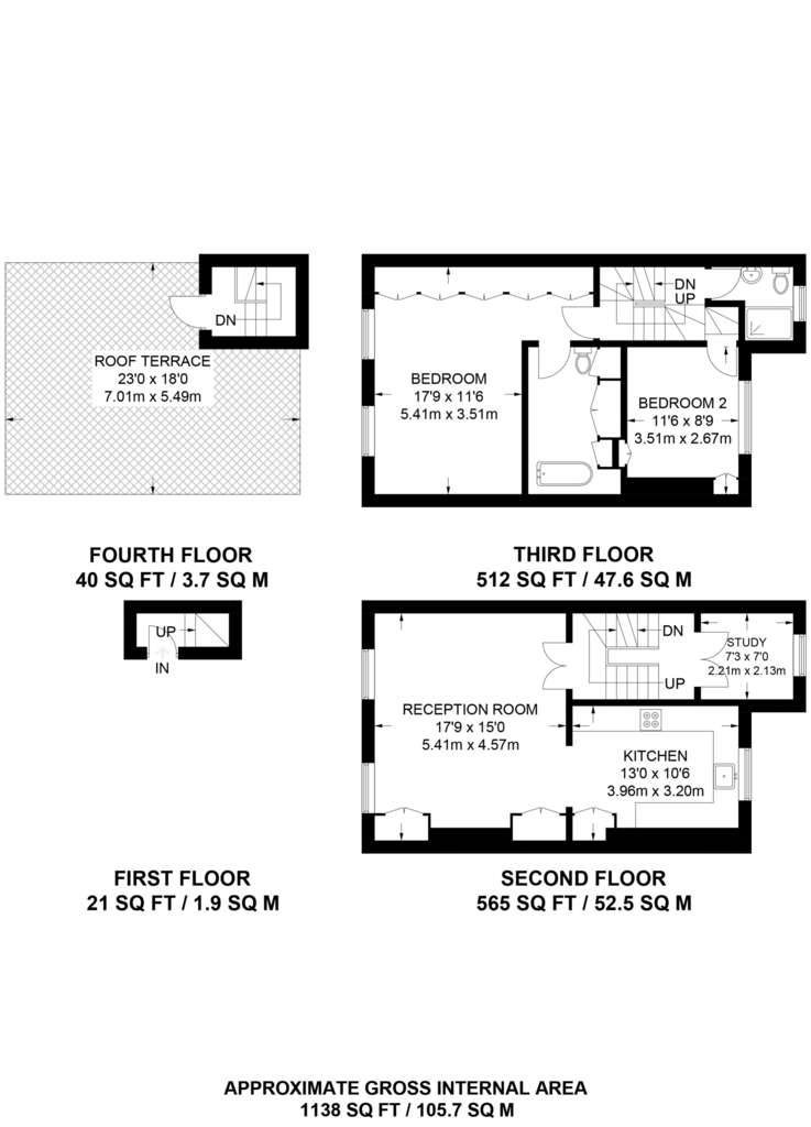 2 bedroom maisonette to rent - floorplan