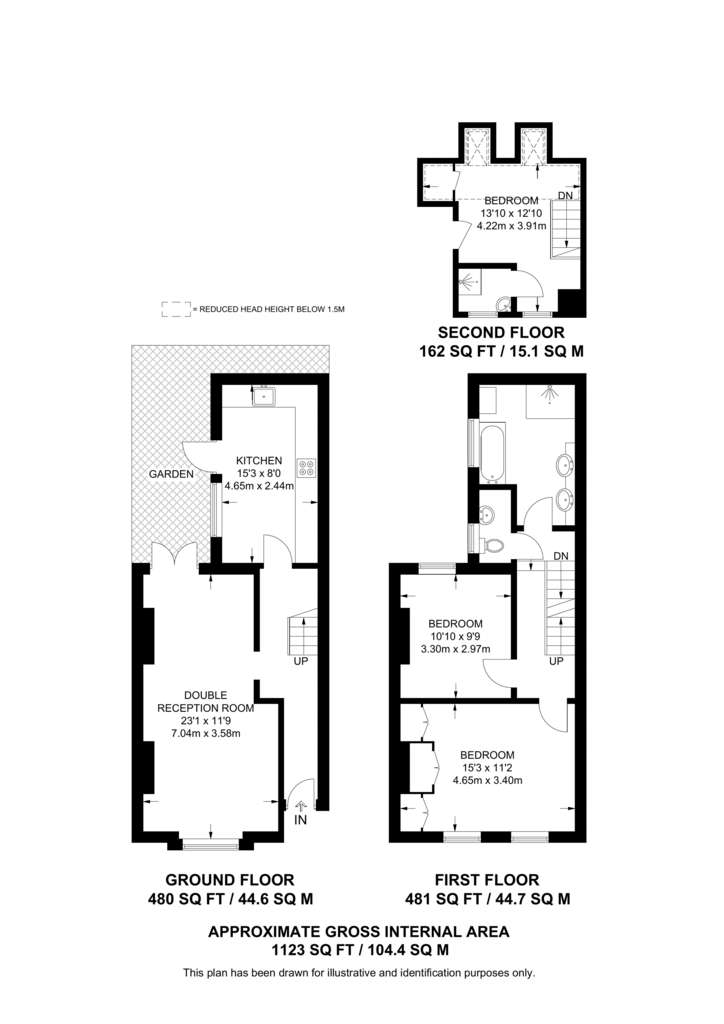 3 bedroom terraced house to rent - floorplan