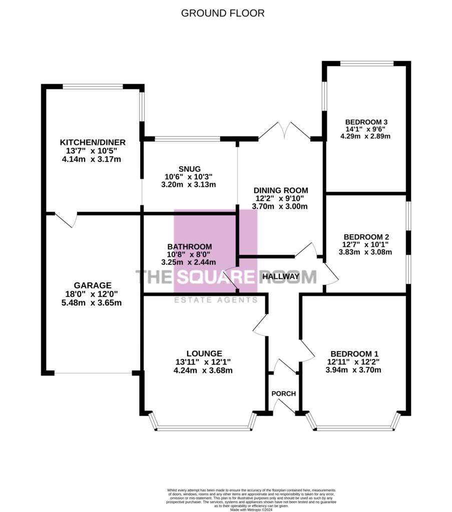 3 bedroom bungalow for sale - floorplan