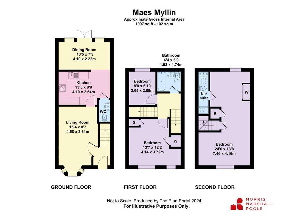 3 bedroom terraced house for sale - floorplan