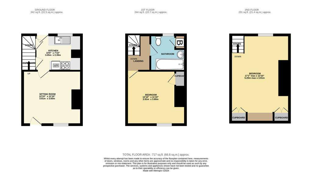 2 bedroom terraced house for sale - floorplan