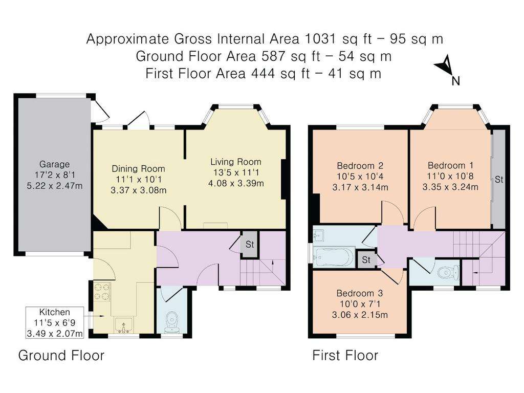 3 bedroom semi-detached house for sale - floorplan