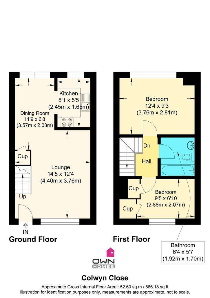 2 bedroom terraced house for sale - floorplan