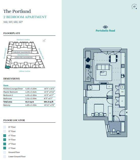 2 bedroom flat for sale - floorplan