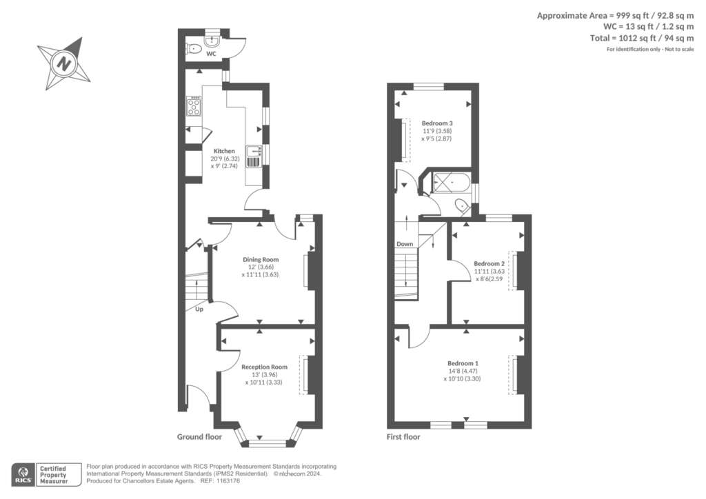 3 bedroom semi-detached house for sale - floorplan