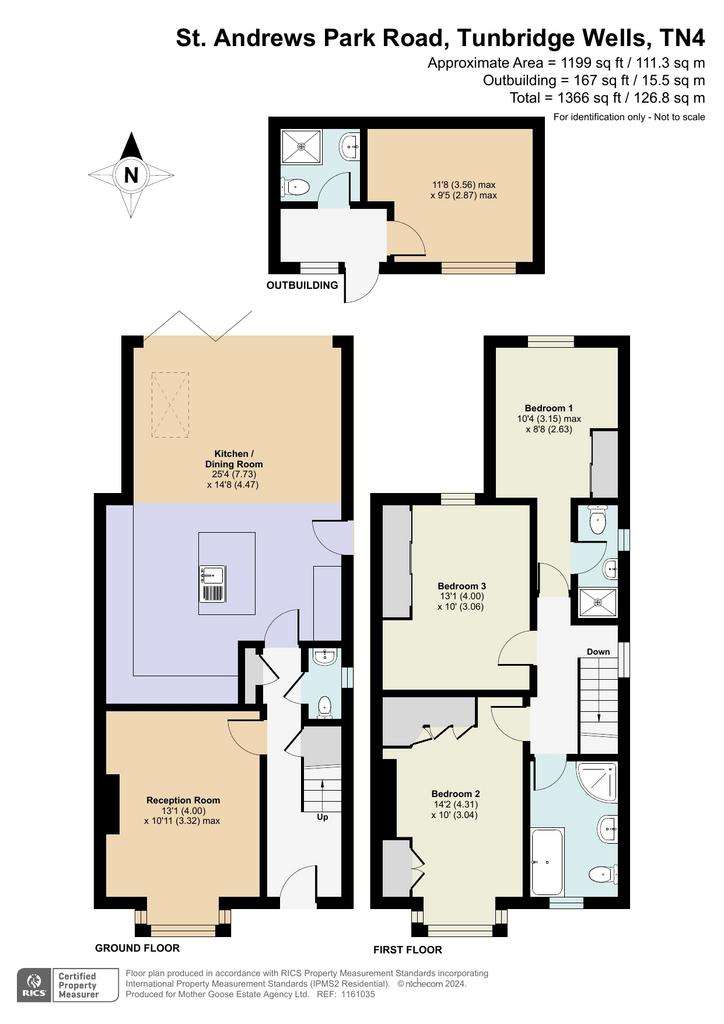 3 bedroom semi-detached house for sale - floorplan