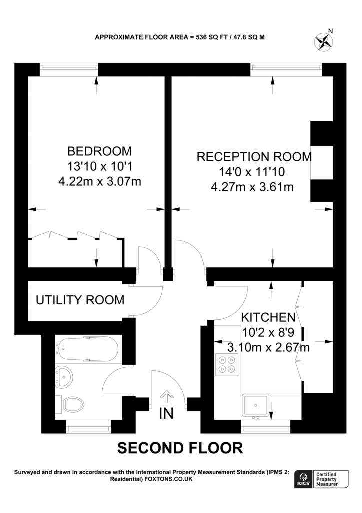 1 bedroom flat to rent - floorplan