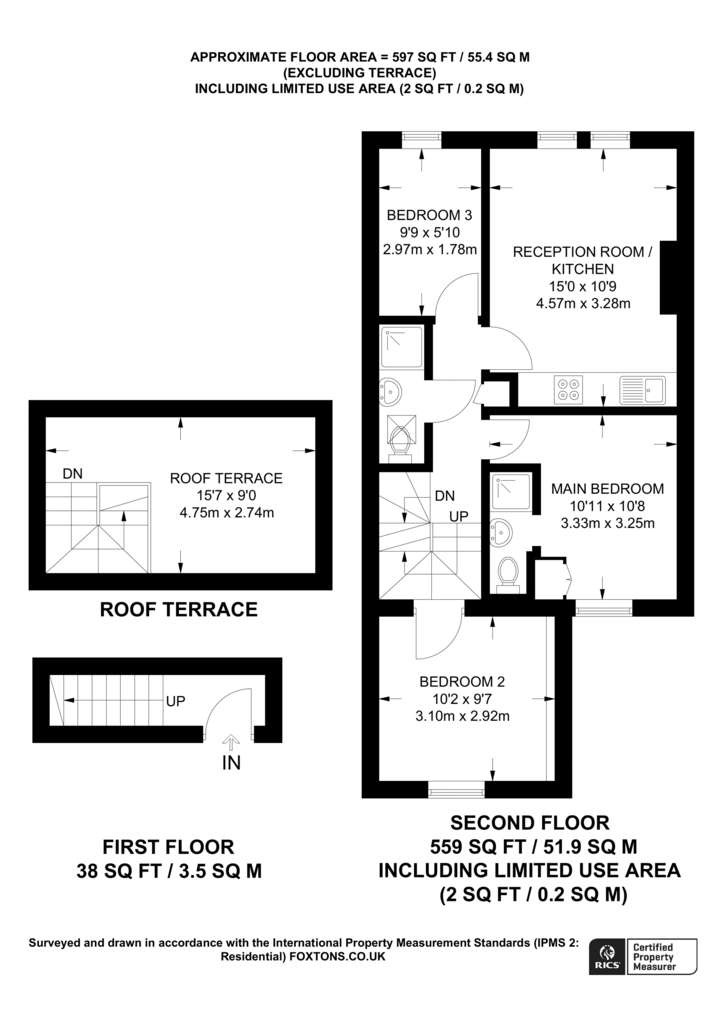 3 bedroom flat to rent - floorplan