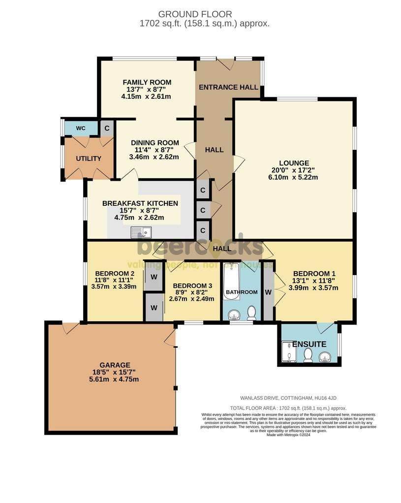 3 bedroom detached bungalow for sale - floorplan