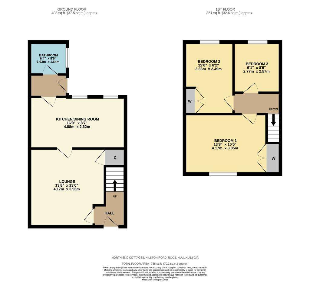 3 bedroom semi-detached house for sale - floorplan