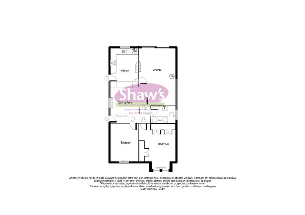 2 bedroom detached bungalow for sale - floorplan