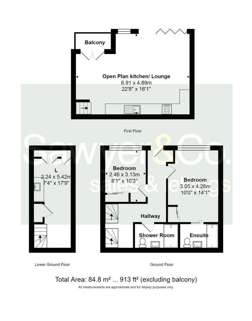 2 bedroom end of terrace house for sale - floorplan