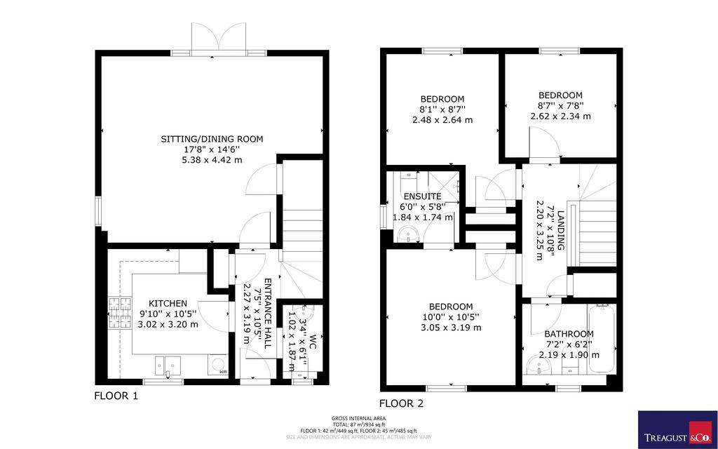 3 bedroom semi-detached house for sale - floorplan