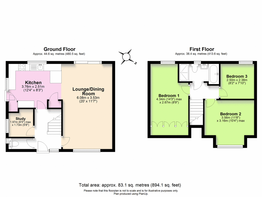 3 bedroom semi-detached house for sale - floorplan