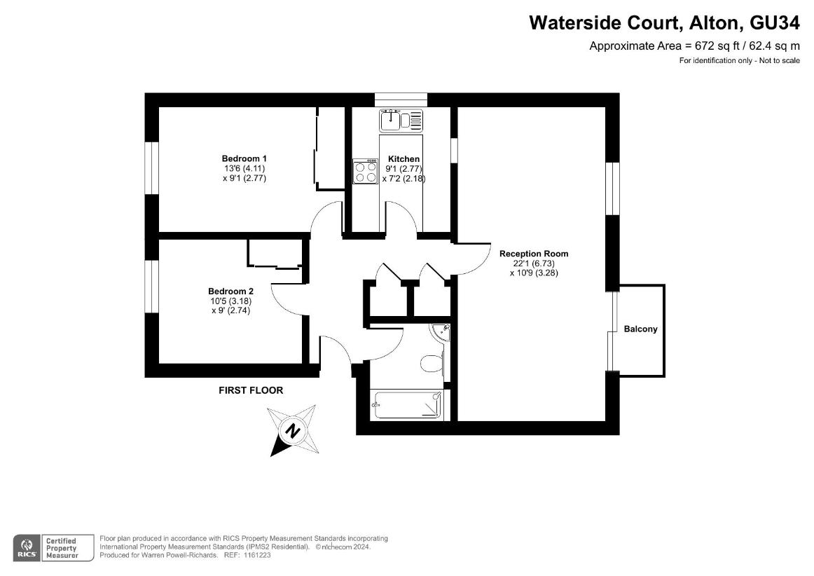 2 bedroom flat for sale - floorplan