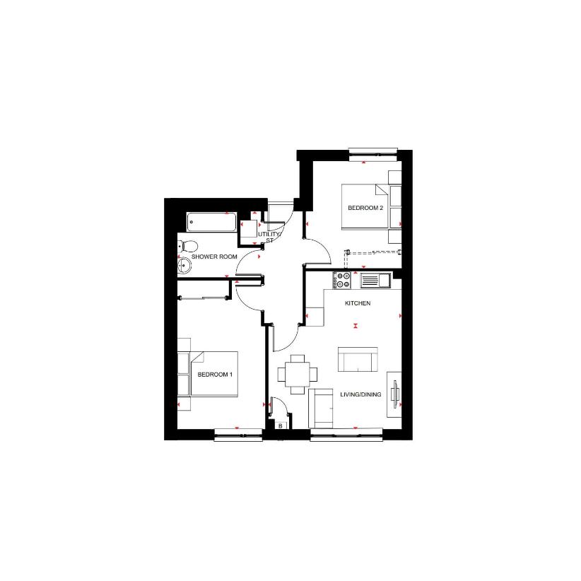 2 bedroom flat for sale - floorplan