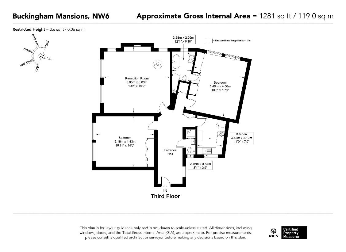 2 bedroom flat for sale - floorplan