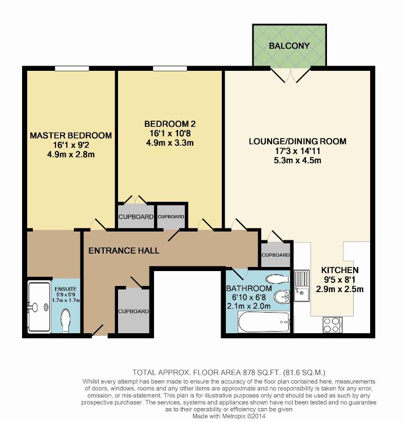 2 bedroom flat for sale - floorplan