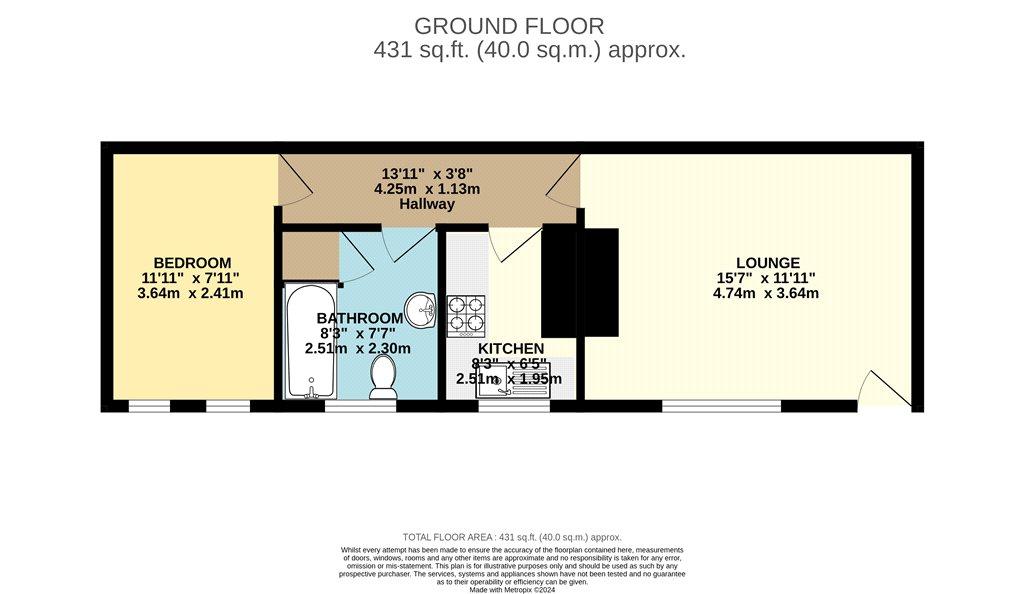 1 bedroom flat for sale - floorplan