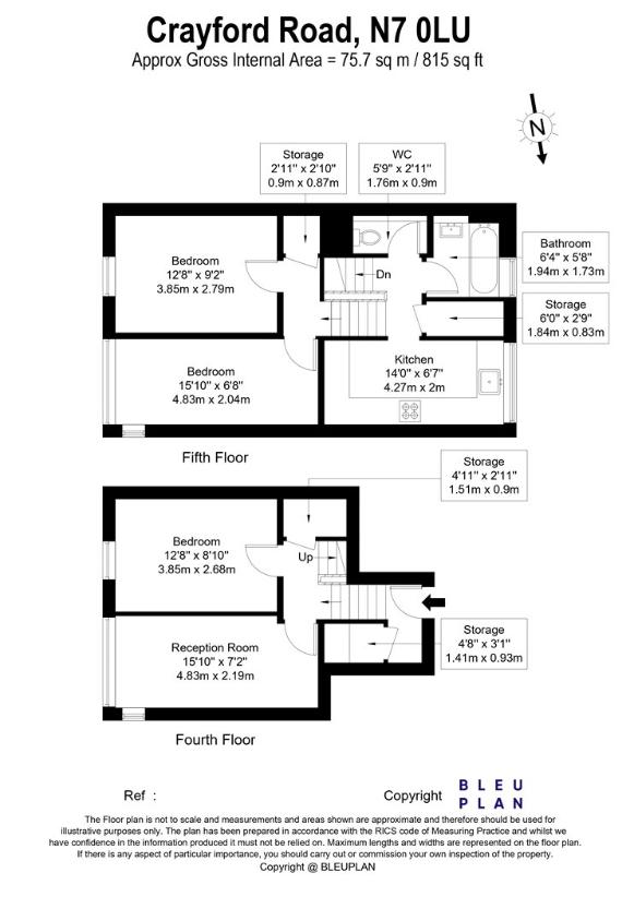 3 bedroom flat for sale - floorplan