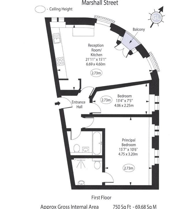 2 bedroom flat for sale - floorplan