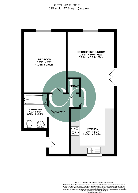 1 bedroom flat for sale - floorplan