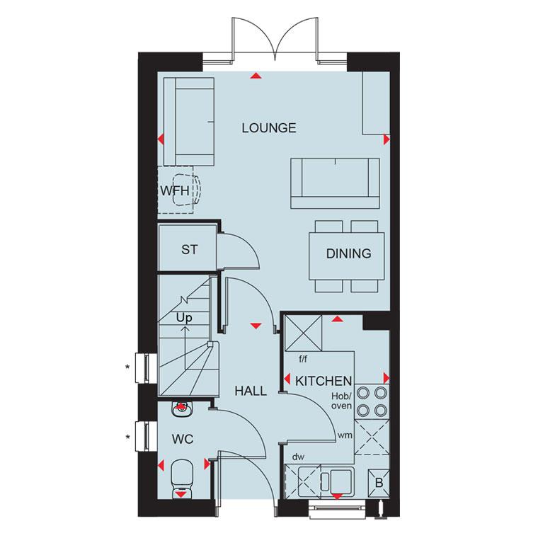 2 bedroom end of terrace house for sale - floorplan