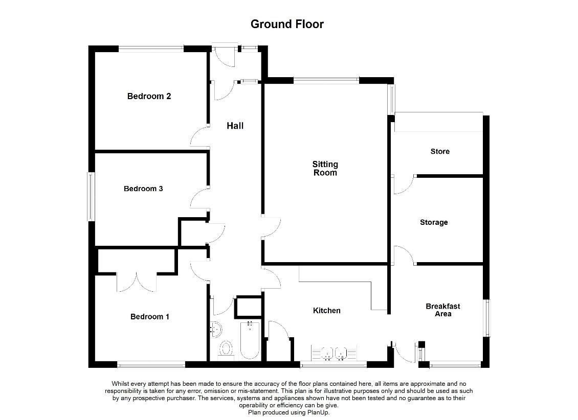 3 bedroom bungalow for sale - floorplan