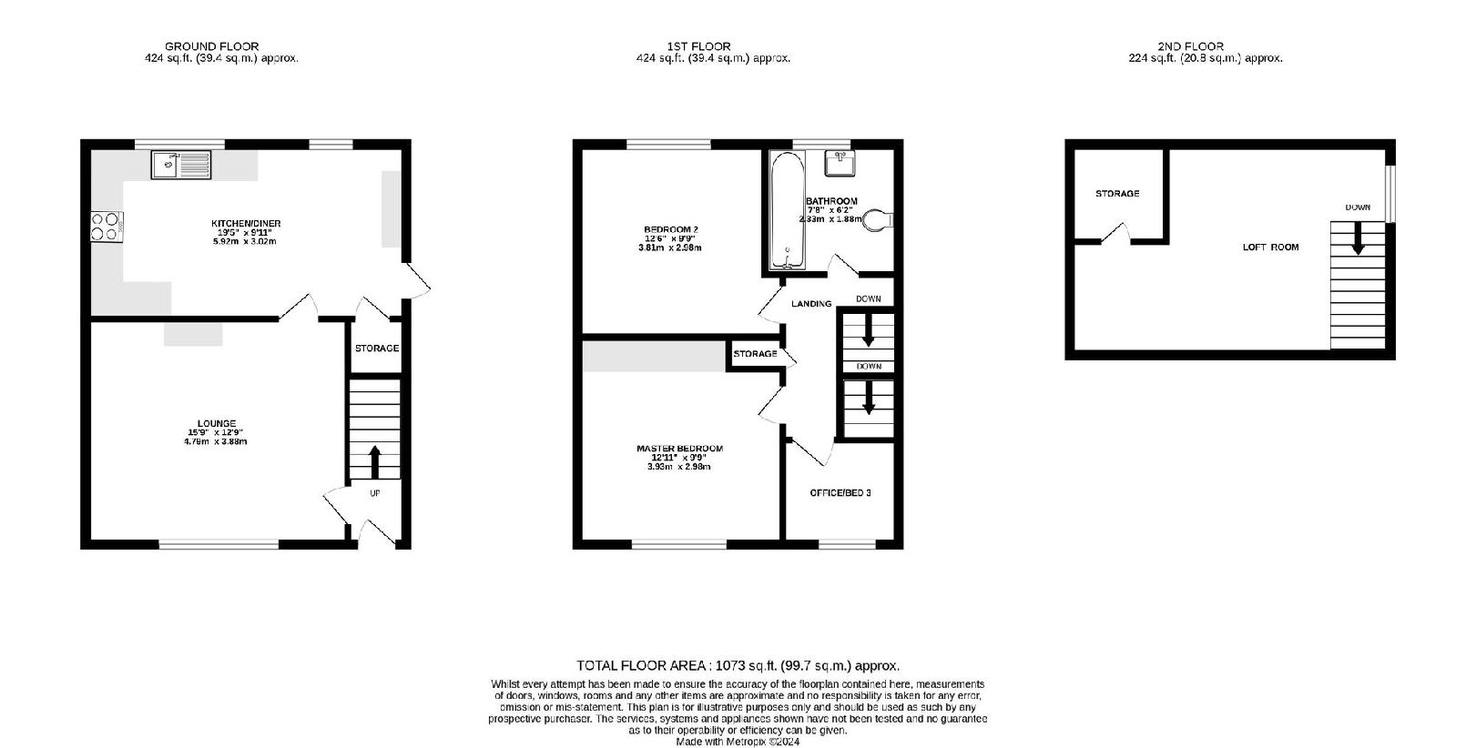 3 bedroom detached house for sale - floorplan