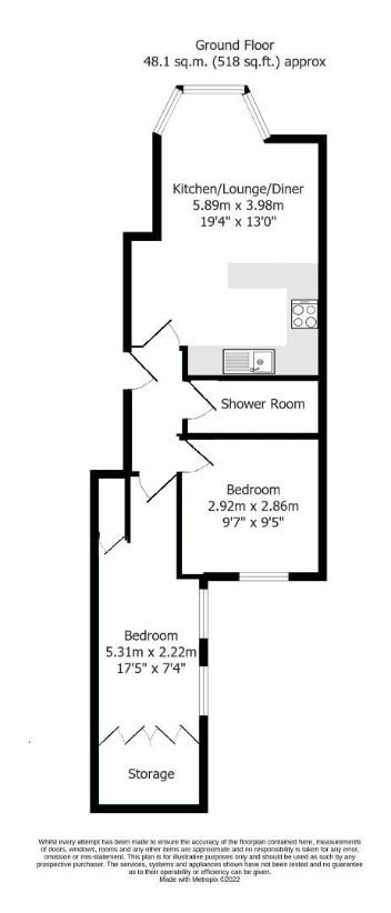 2 bedroom flat for sale - floorplan