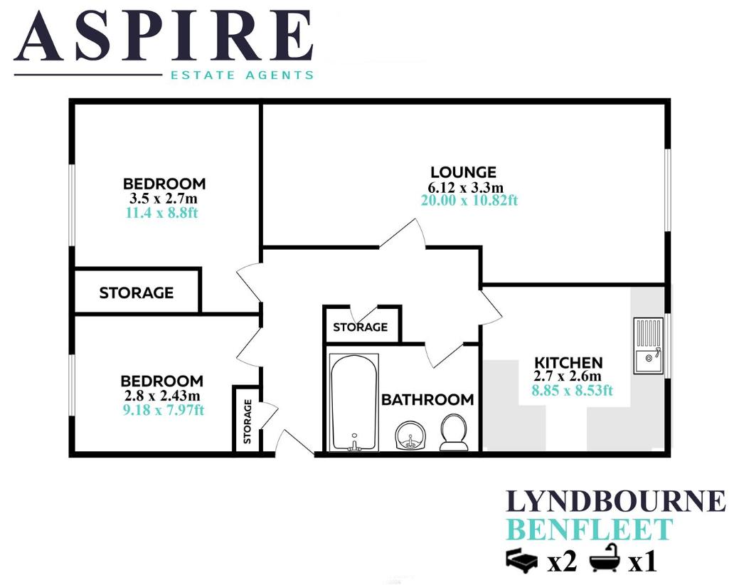 2 bedroom flat for sale - floorplan