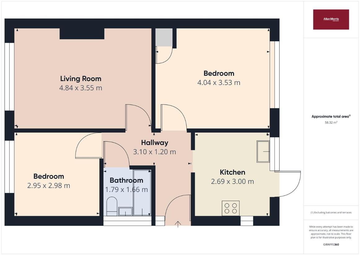 2 bedroom bungalow for sale - floorplan