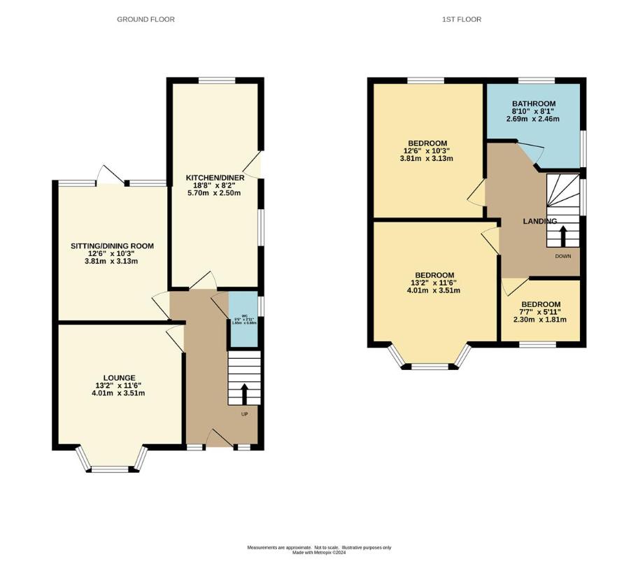 3 bedroom semi-detached house for sale - floorplan