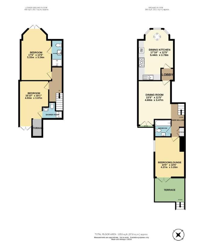 3 bedroom flat for sale - floorplan