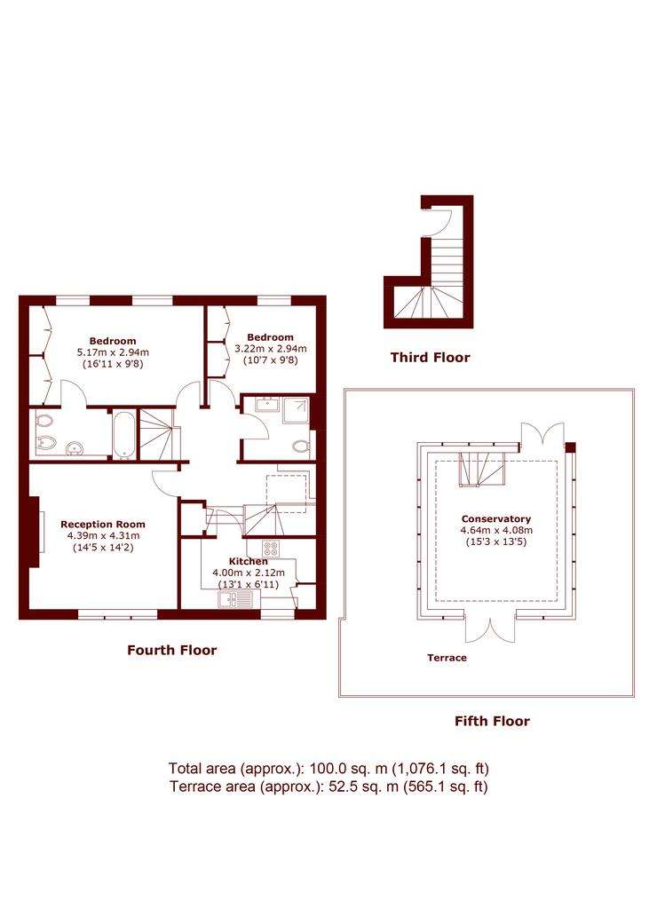 2 bedroom flat to rent - floorplan