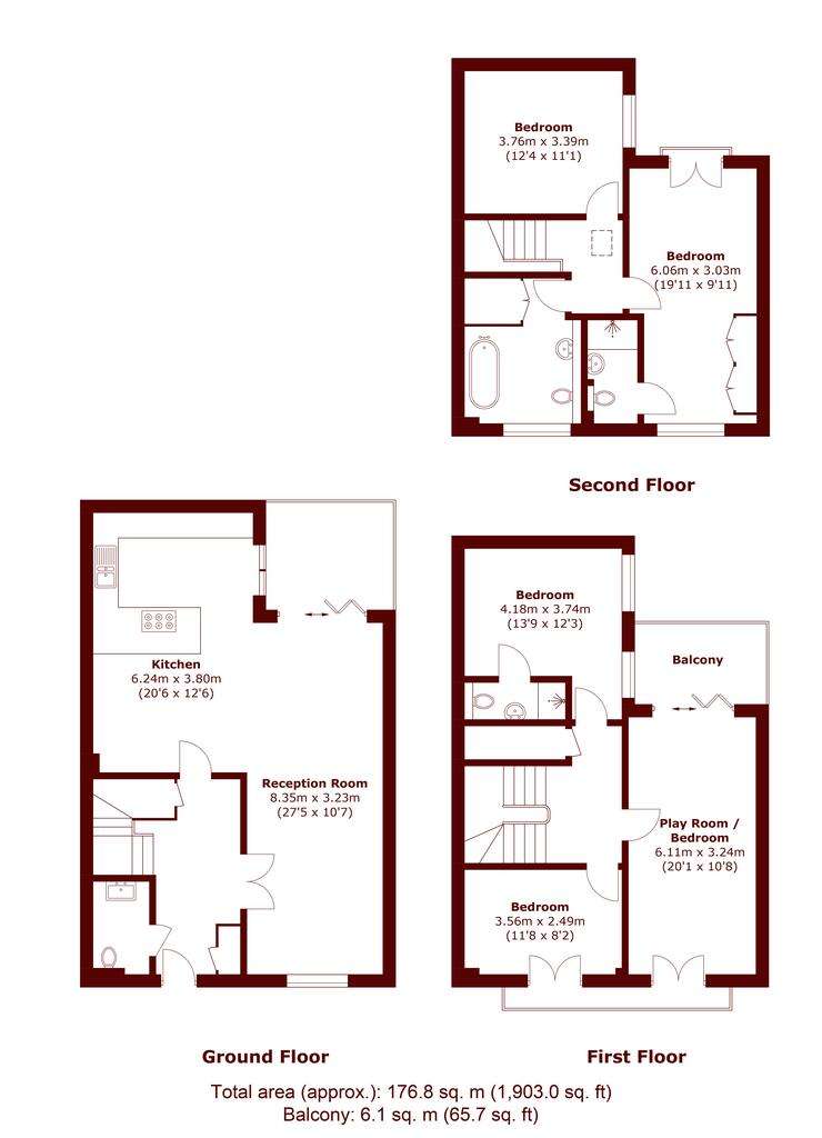 4 bedroom terraced house to rent - floorplan