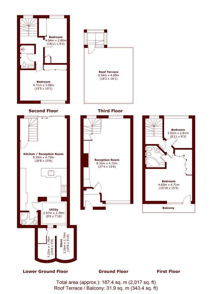 4 bedroom house to rent - floorplan