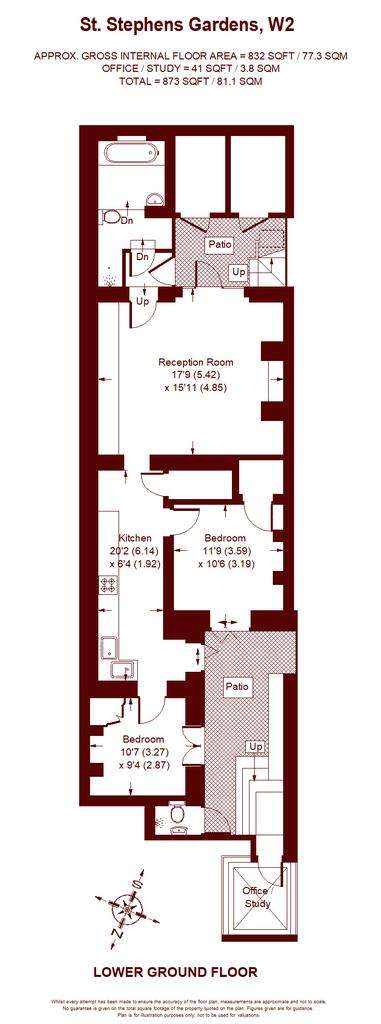 2 bedroom flat to rent - floorplan