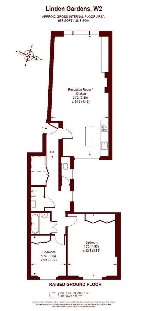 2 bedroom flat to rent - floorplan