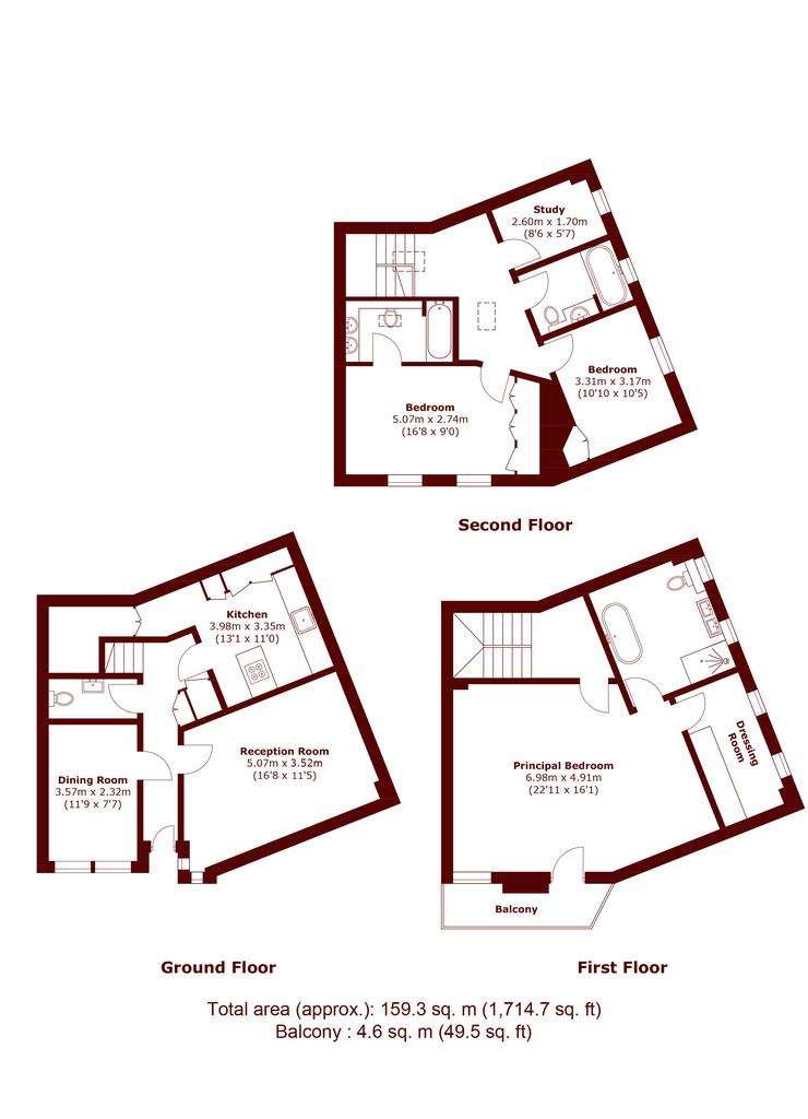 4 bedroom mews house to rent - floorplan