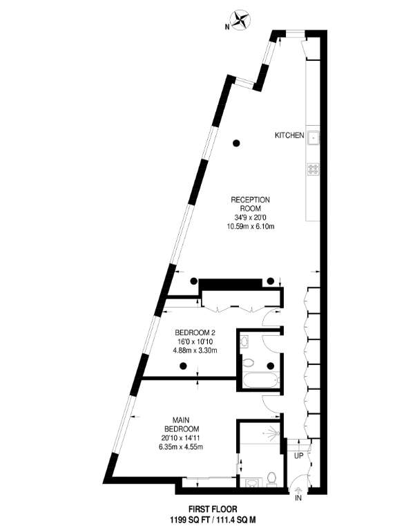 2 bedroom flat to rent - floorplan