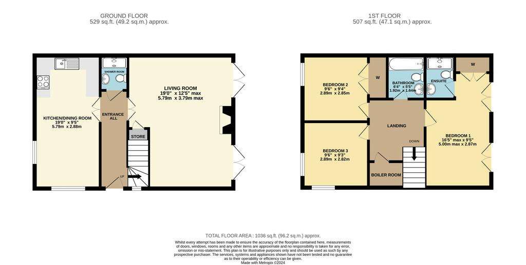 3 bedroom end of terrace house for sale - floorplan