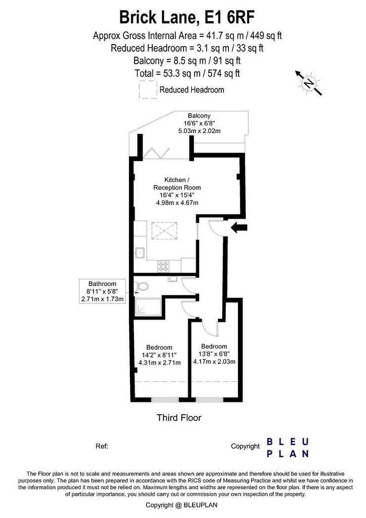 2 bedroom flat to rent - floorplan