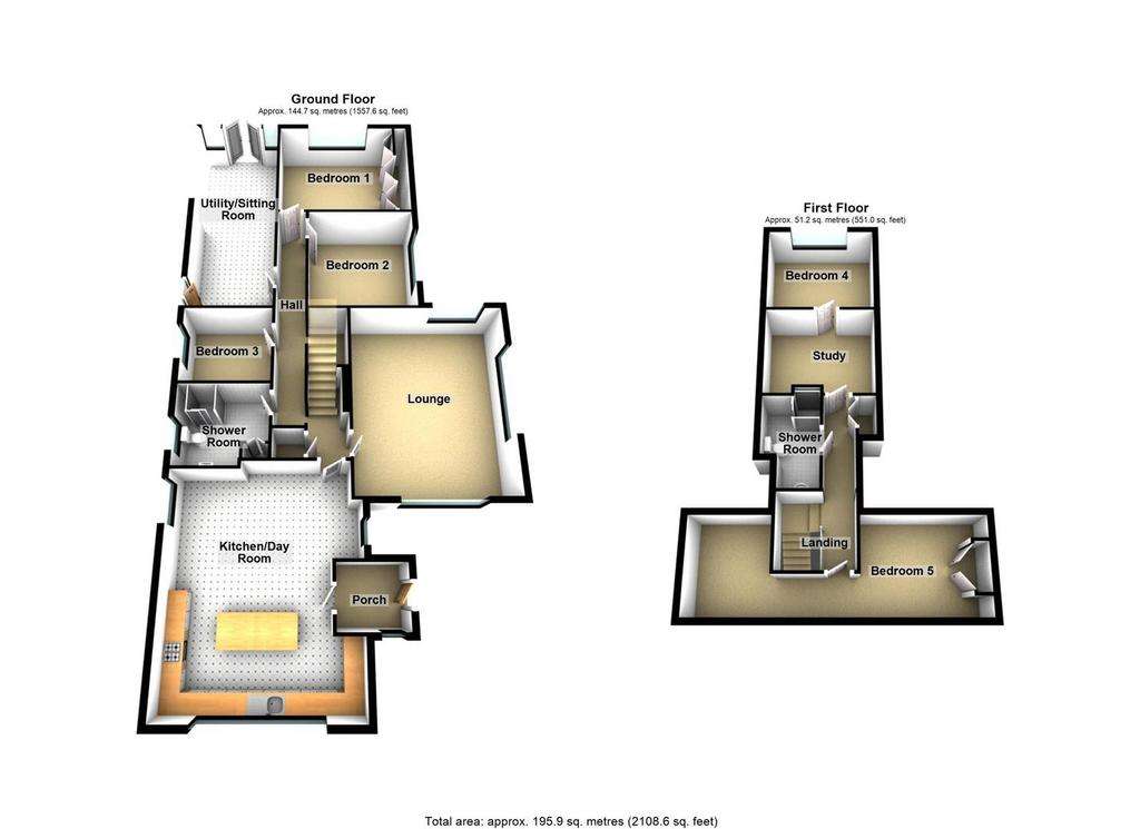 5 bedroom detached bungalow for sale - floorplan